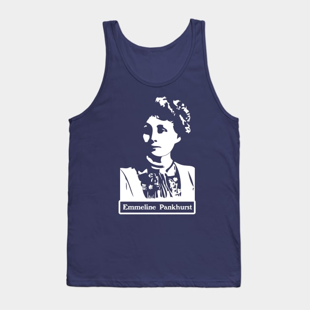 Emmeline Pankhurst Negative Space Portrait Tank Top by Slightly Unhinged